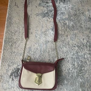 Steven Madden Maroon & Cream Crossbody Purse